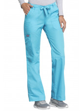 Pantalon médical Femme cordon et élastique, Cherokee Workwear Originals (4020), couleur turquoise vue coté gauche