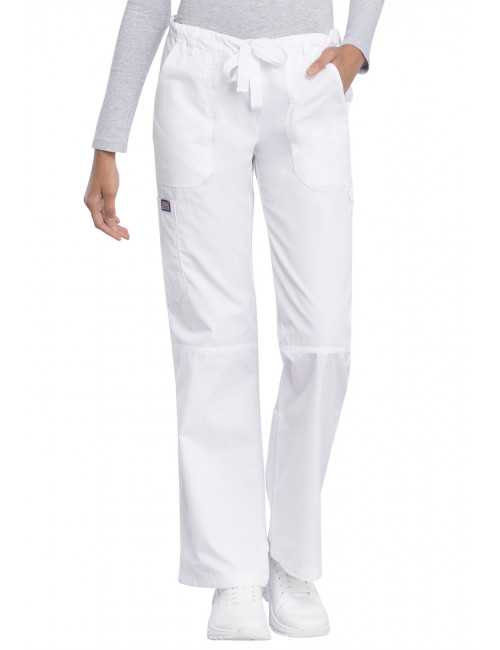 Pantalon médical Femme cordon et élastique, Cherokee Workwear Originals (4020), couleur blanc vue coté face