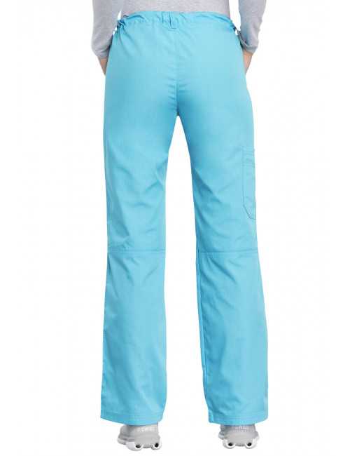 Pantalon médical Femme cordon et élastique, Cherokee Workwear Originals (4020), couleur turquoise vue dos