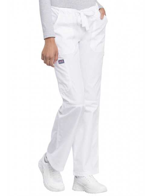Pantalon médical Femme cordon et élastique, Cherokee Workwear Originals (4020), couleur blanc vue coté droit