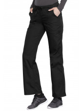 Pantalon médical Femme cordon et élastique, Cherokee Workwear Originals (4020), couleur noir vue coté gauche