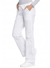 Pantalon médical Femme cordon et élastique, Cherokee Workwear Originals (4020), couleur blanc vue coté gauche