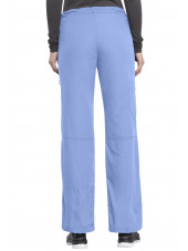 Pantalon médical Femme cordon et élastique, Cherokee Workwear Originals (4020), couleur bleu ciel vue dos