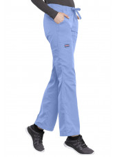 Pantalon médical Femme cordon et élastique, Cherokee Workwear Originals (4020), couleur bleu ciel vue coté droit