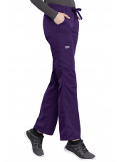 Pantalon médical Femme cordon et élastique, Cherokee Workwear Originals (4020), couleur aubergine vue coté droit