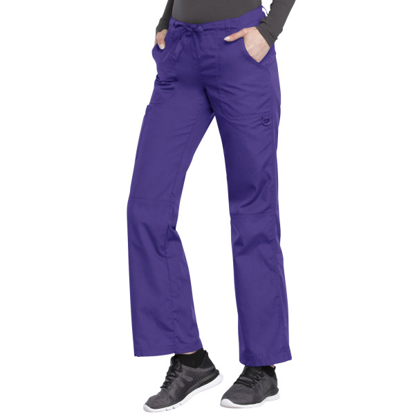 Pantalon médical Femme cordon et élastique, Cherokee Workwear Originals (4020), couleur aubergine vue coté gauche