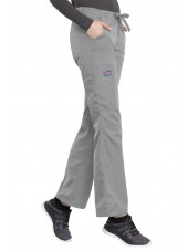 Pantalon médical Femme cordon et élastique, Cherokee Workwear Originals (4020), couleur gris clair vue coté droit