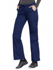Pantalon médical Femme cordon et élastique, Cherokee Workwear Originals (4020), couleur bleu marine vue coté gauche