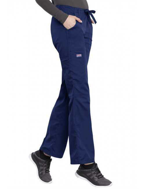 Pantalon médical Femme cordon et élastique, Cherokee Workwear Originals (4020), couleur bleu marine vue coté droit