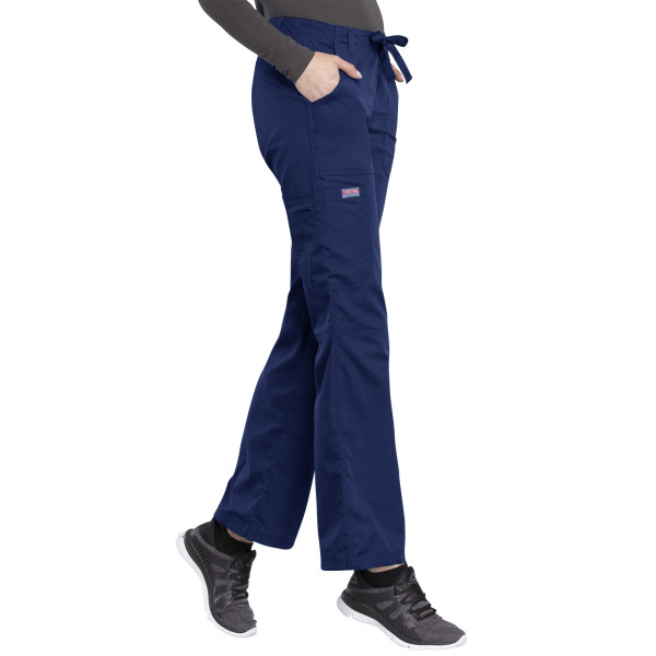 Pantalon médical Femme cordon et élastique, Cherokee Workwear Originals (4020), couleur bleu marine vue coté droit