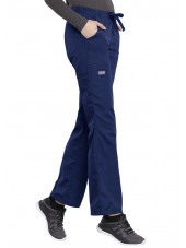 Pantalon médical Femme cordon et élastique, Cherokee Workwear Originals (4020), couleur bleu marine vue coté droit