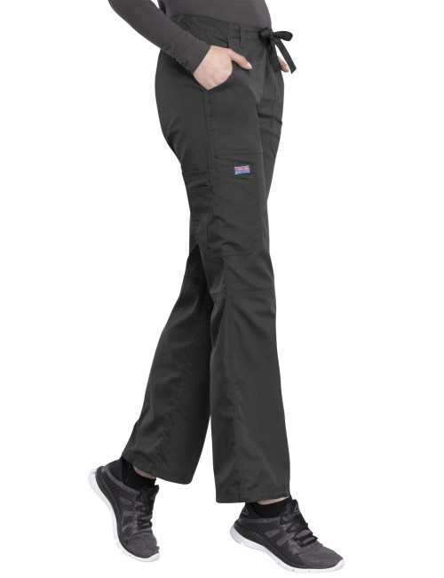 Pantalon médical Femme cordon et élastique, Cherokee Workwear Originals (4020), couleur gris anthracite vue coté droit