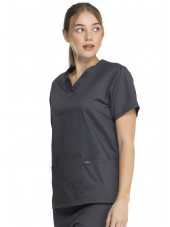 Blouse médicale 2 poches Femme, Dickies, Collection "Genuine" (GD640) couleur gris vue droite