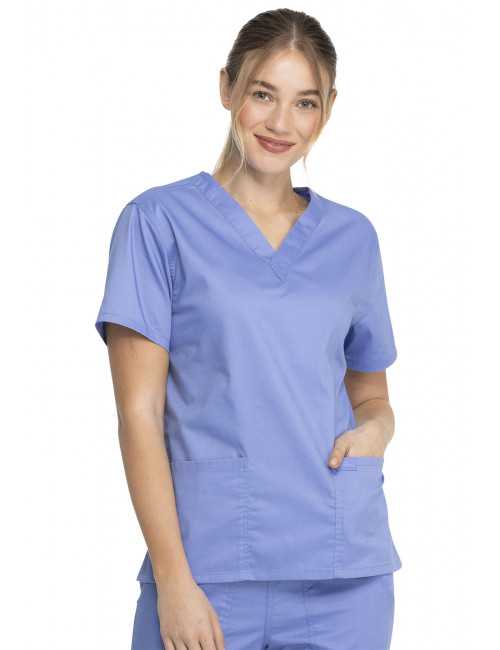 Blouse médicale 2 poches Femme, Dickies, Collection "Genuine" (GD640) couleur bleu ciel vue face
