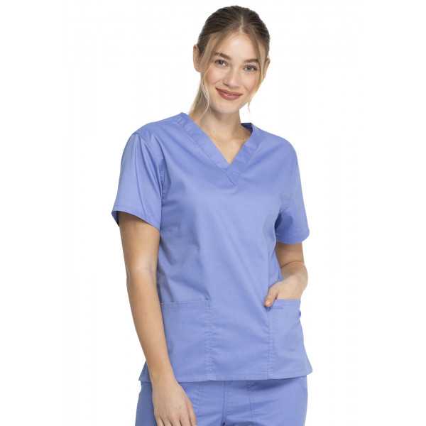 Blouse médicale 2 poches Femme, Dickies, Collection "Genuine" (GD640) couleur bleu ciel vue face