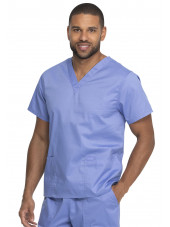Blouse médicale 2 poches, Homme, Dickies, Collection "Genuine" (GD640) couleur bleu ciel vue gauche