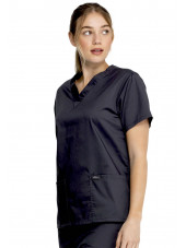 Blouse médicale 2 poches Femme, Dickies, Collection "Genuine" (GD640) couleur noir vue droite