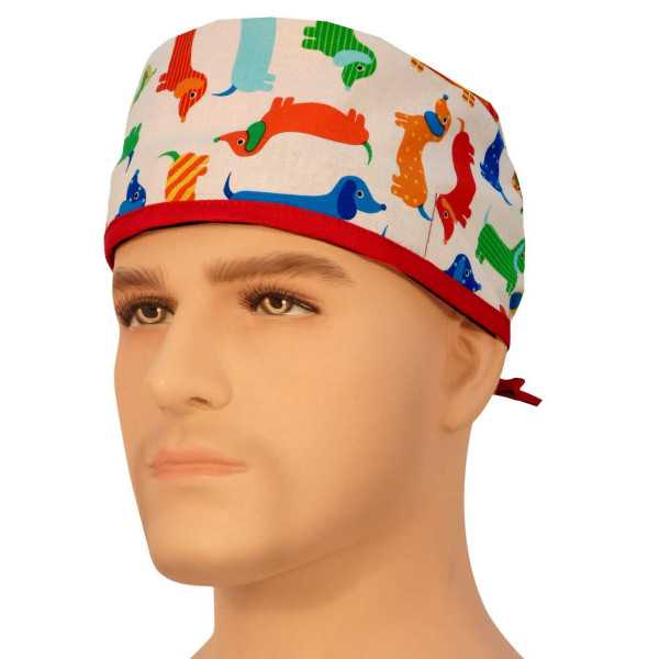 Calot médical "Empreintes pattes arc en ciel" (210-8736)