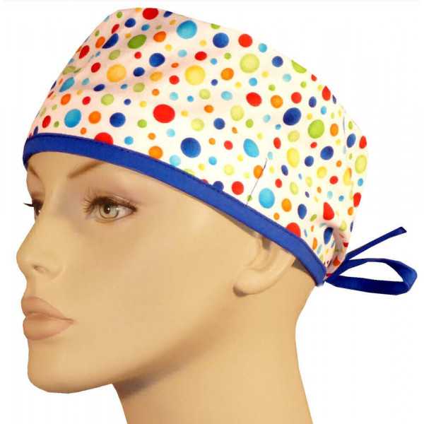 Calot médical "Pois couleurs sur blanc" (210-8630-RO) produit