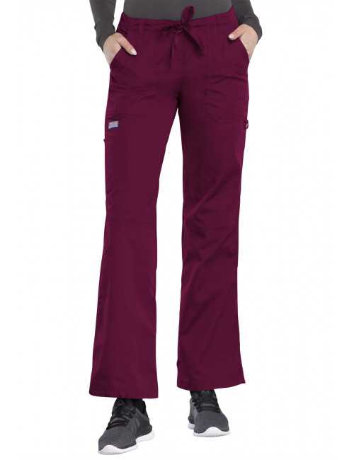 Pantalon médical Femme cordon et élastique, Cherokee Workwear Originals (4020) couleur bordeaux vue face