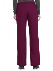 Pantalon médical Femme cordon et élastique, Cherokee Workwear Originals (4020) couleur bordeaux vue dos