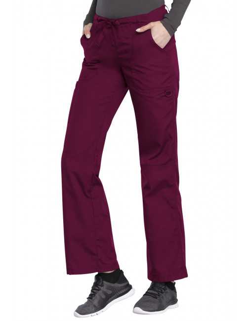 Pantalon médical Femme cordon et élastique, Cherokee Workwear Originals (4020) couleur bordeaux vue droite