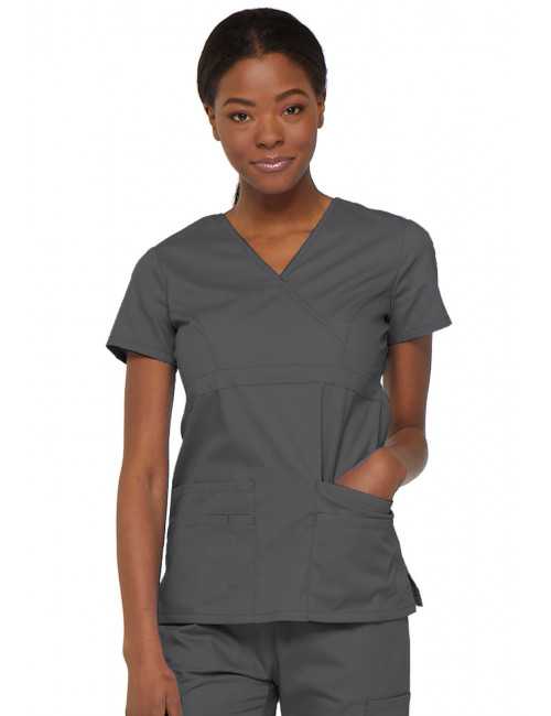 Blouse médicale Cache Coeur Femme, Dickies, collection "EDS signature" (85820) couleur gris anthracite vue face