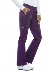 Pantalon médical Femme Cordon, Dickies, Collection "GenFlex" (DK100) couleur aubergine vue face