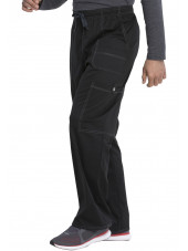 Pantalon Médical élastique et cordon Homme, Dickies, Collection "GenFlex" (81003) noir gauche