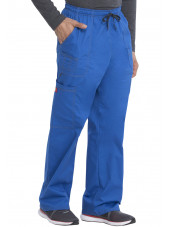 Pantalon Médical élastique et cordon Homme, Dickies, Collection "GenFlex" (81003) bleu royal droite