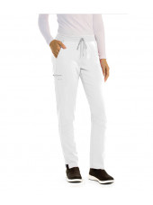 Pantalon médical femme, collection "Grey's Anatomy Stretch" (GVSP509-) blanc vue coté