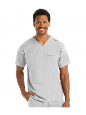 Blouse médicale homme, collection "Grey's Anatomy Stretch" (GRST009-) blanc vue face