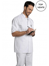Blouse médicale Homme blanche manches courtes Poly/Coton Denis, SNV (DENCP00000) blanc top vente