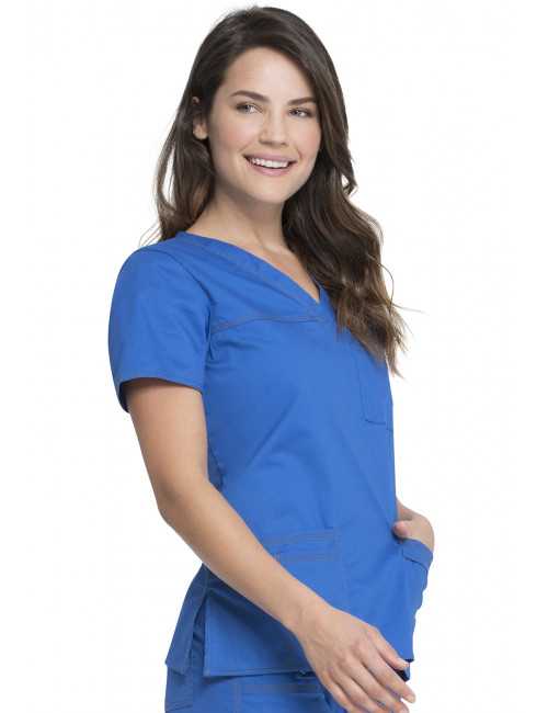 Blouse Médicale Femme, Dickies, Collection "GenFlex" (817455) bleu royal gauche