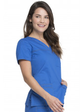 Blouse Médicale Femme, Dickies, Collection "GenFlex" (817455) bleu royal gauche