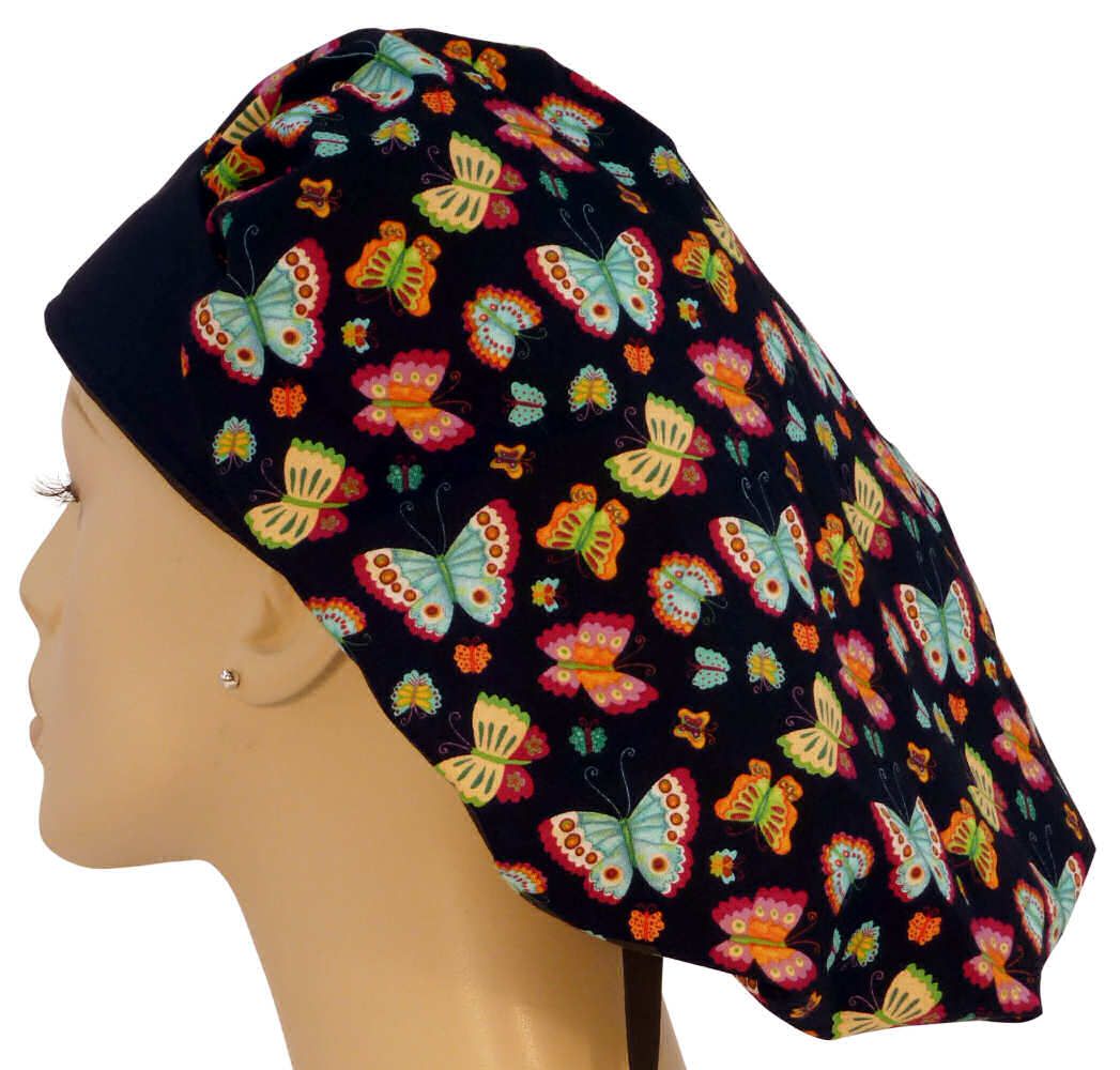 Calot Medical Cheveux Mi Longs Papillons En Couleur Mankaia