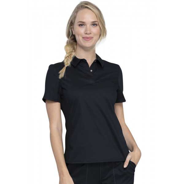 Blouse médicale Femme Col polo, Cherokee, Collection "Revolution" (WW698) couleur noir vue face