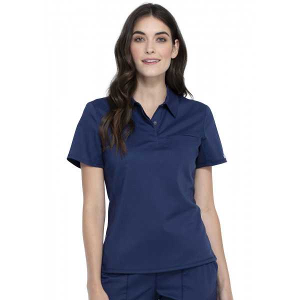 Blouse médicale Femme Col polo, Cherokee, Collection "Revolution" (WW698) couleur bleu marine vue face