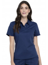 Blouse médicale Femme Col polo, Cherokee, Collection "Revolution" (WW698) couleur bleu marine vue face