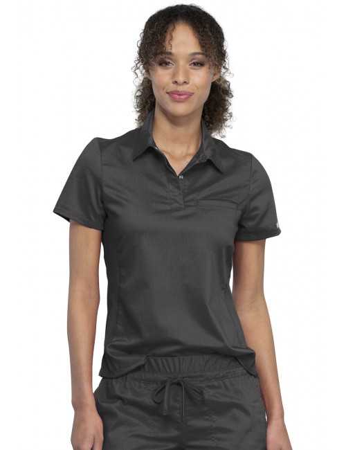 Blouse médicale Femme Col polo, Cherokee, Collection "Revolution" (WW698) couleur gris anthracite vue face