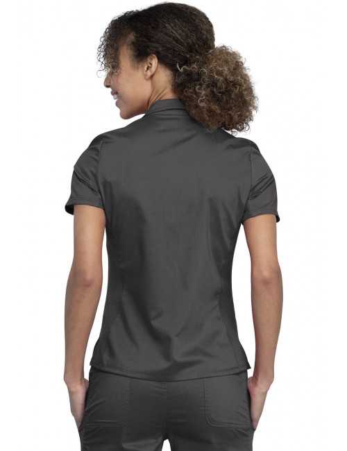 Blouse médicale Femme Col polo, Cherokee, Collection "Revolution" (WW698) couleur gris anthracite vue dos