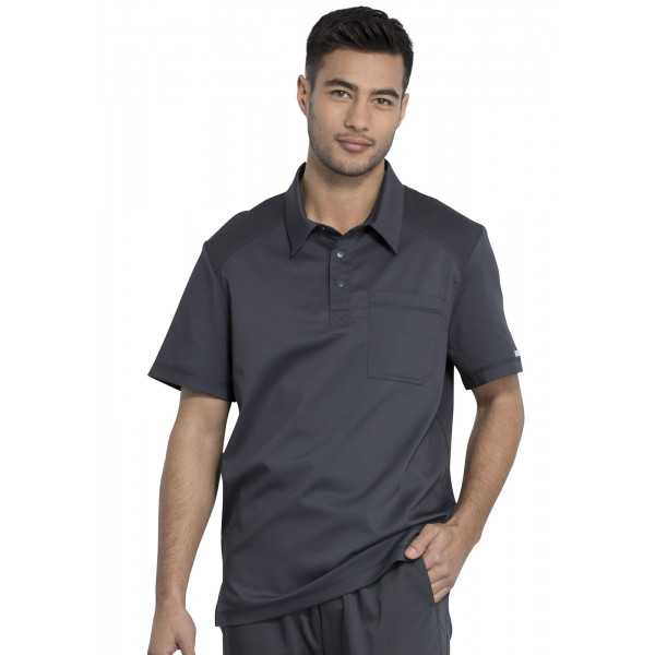 Blouse médicale Homme Col polo, Cherokee, Collection "Revolution" (WW615) gris anthracite face