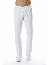 Pantalon Médical Blanc, Unisexe, Taille élastique, Camille Lavandie (078WHW) vue homme face