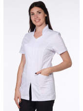 Blouse Médicale Blanche, Femme, Fermeture éclair, Camille Lavandie (2617WHW)
