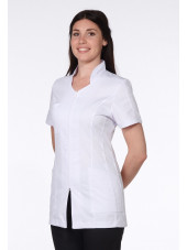 Blouse Médicale Blanche, Femme, Fermeture éclair, Camille Lavandie (2617WHW)