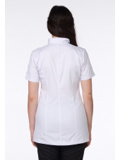 Blouse Médicale Blanche, Femme, Fermeture éclair, Camille Lavandie (2617WHW) modèle cheveux longs 8
