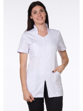 Blouse Médicale Blanche, Femme, Fermeture éclair, Camille Lavandie (2617WHW)