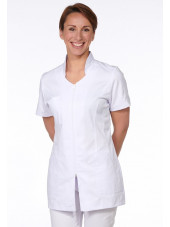 Blouse Médicale Blanche, Femme, Fermeture éclair, Camille Lavandie (2617WHW)