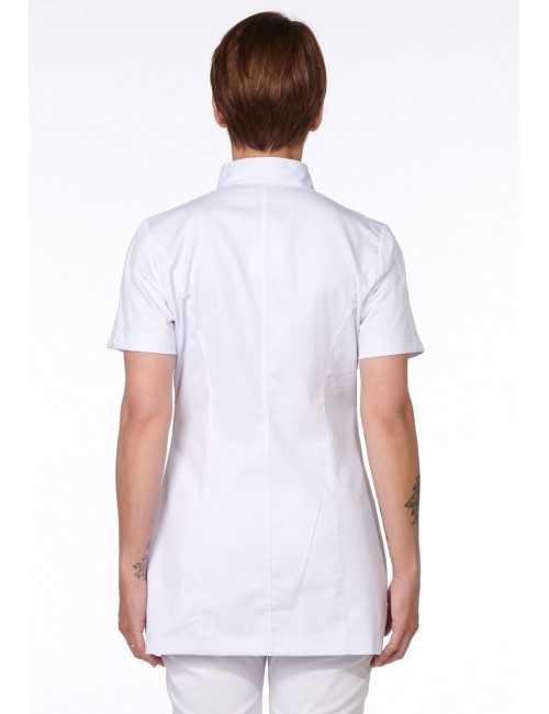 Blouse Médicale Blanche, Femme, Fermeture éclair, Camille Lavandie (2617WHW) modèle cheveux courts 5