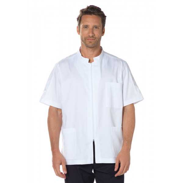 Blouse Médicale Blanche, Homme, Fermeture éclair, Camille Lavandie (2622WHW)